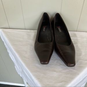 Ecco city Nevada women’s dark brown leather slip on heel 39